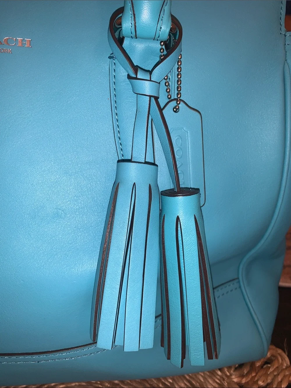 Coach Legacy Candace Caryall Tote Handbag in Robins Egg Blue with COA - Picture 4 of 13